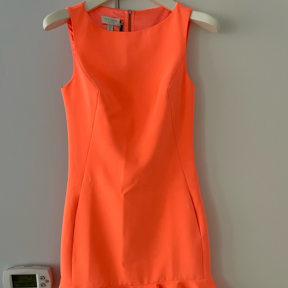Brand New with Tags Ted Baker neon orange, Size 0 dress